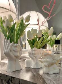 1pc Abstract Human Figure Vase Decor - Suitable For Home, Hotel, Restaurant Tabletop And Entrance Decoration, Can Also Be Used For Hydroponics Flowers And Plants, Suitable For All Seasons, Can Be Used As Home Decor, Vanity Decor, Vase, Tabletop Decoration, Etc. - Multicolor - View 2