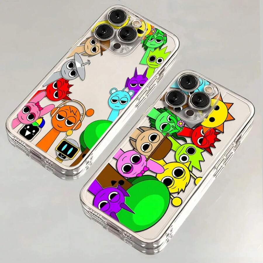 Funda de Teléfono de Dibujos Animados S-Sprunkis Juego Clásico Popular Serie de Películas de Anime, Personajes de Anime de Cómic Altamente Populares, Fans de Anime, Entusiastas de Anime Funda de moda con diseño de concha espacial compatible con iPhone 17/16/15/14/13/12/11/air/Pro/ProMax y  Galaxy S22/S23/S24/S25 Plus Fe Ultra y Galaxy A13/14/15/16/54/35 Series, patrones divertidos y super populares, personajes lindos y juguetones, funda de teléfono clásica y profesional anti-caída y anti-huellas, funda de teléfono linda, funda de teléfono súper linda, funda de teléfono para mujeres, funda de teléfono para hombres Una gran opción de regalo Funda Transparente de TPU Suave - T-295KXX405A2 - Ver 1