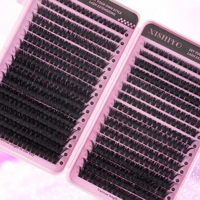 544/640PCS Clusters D Curl Fake Eyelashes High Capacity Suit For Thick Fluffy, Natural Look Eyes Makeup Beauty, DIY At Home Large Capacity Individual Eyelashes Book For Beginner Friendly, Starter, Makeup Artist, Soft And Long Lasting False Lashes, Diy Fox/Cat Eyes Makeup Segmented Lashes Extensions, Eyes Lashes Book Portable For Travel, Suit For Stage, Wedding, Outdoor, Daily Work, Music Party Using (80D100D/50D60D/30D40D/10D20D) Lash Clusters, Eyelash Clusters, Individual Eyelashes, Lashes, Fake Lashes