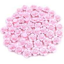 50Pcs 12mm Rose Flower Beads Loose Beads DIY Beads Jewelry Accessories Handmade Material - 粉色 - 查看 2