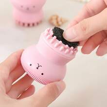 3pcs Silicone Cleansing Brush, Cute Octopus Face Wash Tool, Soft Bristles For Gentle Cleansing, Hypoallergenic, Aluminum-Free, Suitable For All Skin Types - Màu sắc ngẫu nhiên - Xem 6