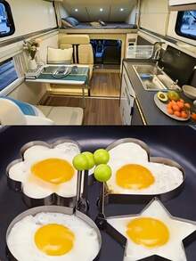 5pcs Stainless Steel Pancake Mold Set, Egg Cooking Tools, RV Kitchen Accessories - Multicolor - View 1