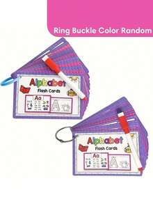26pcs Letter Flashcards - Alphabet Phonics CVC Word Learning Cards + 2 Reusable Writing Pens, Drawing ABC Practice Cards, Educational Toys - Multicolor - View 6