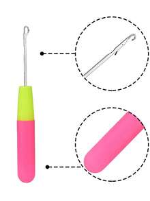 Hair Crochet Needle Set – Latch Hook Tool For Braiding Hair, Dreadlocks & Extensions, Comfortable Non-Slip Handle For Easy Grip, Durable Metal Hook For DIY Hair Styling, Suitable For Wig Making, Weaving & Repair - Multicolor - View 4