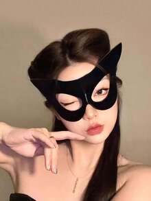 1 件性感女士面具连帽猫眼面具适合角色扮演服装和派对装扮女巫 - 彩色 - 查看 2