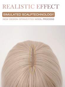 Charming Blonde Wig Short Bob Wig Women's Short Straight Wig With Bangs Soft Natural Synthetic Heat Resistant Wig For Party Halloween Wig Cosplay Carnival Wig 12 Inch