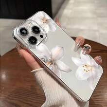 Funda de Teléfono con Impresión de Patrón de Flores Blancas Transparentes para 16/ 16Plus/ 16Pro/ 16ProMax 13/ 13Pro/ 13ProMax 12/ 12Pro/ 12ProMax 11/ 11Pro/ 11Pro/ 8 X/ xs - Multicolor - Ver 5