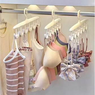 Multi-Function Hanging Hook For Drying Lingerie, Invisible Clothes Hanger, Rotatable Tie Rack, Multi-Hook Clothes Hanger, Home & Dorm Storage Organizer