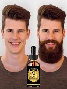 Men's Beard Growth Oil Natural Nourishing Formula For Thick Smooth Facial Hair Moisturizes And Strengthens Hair Follicles Reduces Itchiness And Irritation Stimulates Growth Promotes Well Groomed Mustache And Beard Perfect For Daily Use In Your Beard Grooming Routine - Multicolor - View 1