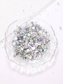 2MM-6MM, 5 Sizes Mix, 2000pcs/Pack, Non-HotFix, Multi Colors, Glue On Round Flatback Crystal Rhinestones Gems Jewelry Beads DIY Diamond Design Accessories Glitter Decal Decorations For Phone Cover,Clothes,Bag,Shoes, Handicraft Products.