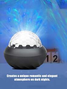 1pc Aurora Projection Lamp, RGB Lighting Effect, USB Powered, Suitable For Bedroom, Living Room, Party, LED Decorative Ambient Light, Black/White - Multicolor - View 3