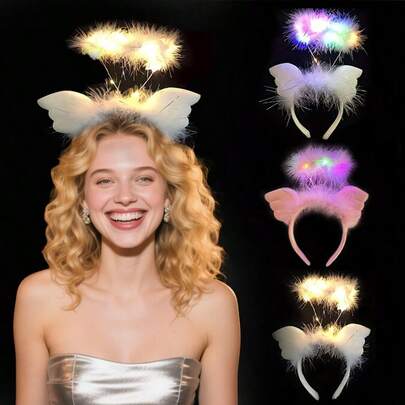 Olika lysande pannband, älvfotoblinkande pannbandslampor för lysande neonkarnevalsfest, lämplig för kvinnor, vuxna, födelsedag, halloween, julklappar, festtillbehör