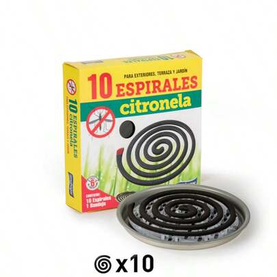 1 caja/2 cajas/3 cajas – (1 caja contiene 10 piezas) – Espirales de citronela contra mosquitos, aptas para exteriores/patio/jardín, repelente de mosquitos eficaz – los ingredientes naturales son más confiables