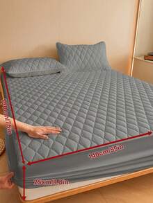 1件纯色床笠，床上用品，床笠，床垫套，柔软舒适的卧室床上用品，亲肤床垫保护套，防尘防潮，多种颜色可选，超声波菱形图案床笠，适用于各种床型（单人床、双人床、大号床、特大号床），床上用品礼品，涤纶床笠