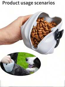 1pc Silicone Training Snack Bag With Auto-Close, Portable Pet Dog Treat Pouch For Outdoor Activities, Suitable For Dog Owners, Sturdy Zipper Closure, Convenient Open Design, Random Color - Multicolor - View 4