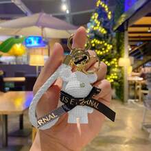 1-2pcs Cartoon Woolen Bear Bell Keychain, Car Keychain, Home Office Key Anti-Lost Chain, Cute Bear Pendant With Ringtone, Mom's Keychain Bag Ornaments, For School Backpack, Exquisite Decorations, Ornaments, Personalized Bear Gifts - Multicolor - View 9