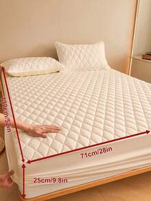 1件纯色床笠，床上用品，床笠，床垫套，柔软舒适的卧室床上用品，亲肤床垫保护套，防尘防潮，多种颜色可选，超声波菱形图案床笠，适用于各种床型（单人床、双人床、大号床、特大号床），床上用品礼品，涤纶床笠