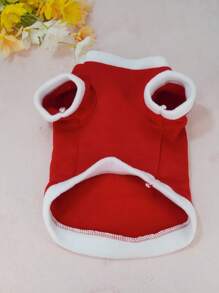 Pet Dog Christmas Santa Claus Fleece Sweatshirt, Outdoor Wear For Small Cats And Dogs