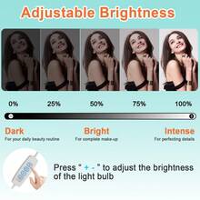 NUEVO juego de tocador con luces LED, espejo, tocador, taburete y 10 estantes - Perfect For Organizing Makeup, Skincare, Elegant Vanity|Decorative Vanity, Vanity Furniture, Compact For Small Space, Bedroom Decor Gift, Perfect Gift For Women Girls , Ideal para regalos de Navidad y Halloween. - Blanco - Ver 7