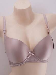 Sujetador para mujer, copa B, paquete de 6, 6 colores, copas cómodas de cobertura total, tres cierres, tirantes ajustables, adorno de lazo, sujetador brillante de color sólido sexy y cómodo. - Multicolor - Ver 3