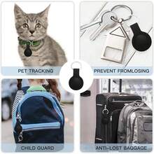 Air Tracker 标签物品查找器 - 1/2/4 件装，钥匙查找器定位器，兼容 Apple Find My（仅限 IOS），可更换电池，用于钥匙、手提箱、包、钱包的追踪标签（黑色/白色）