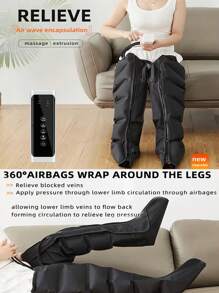 Masajeador de piernas con compresión de aire, botas de compresión para masajear pies, pantorrillas, muslos y rodillas, regalo recuperación para papá, mamá, hombres y mujeres en Navidad, Día de la Madre, Día del Padre. Masajeador de compresión de aire para pies, piernas, pantorrillas, muslos y rodillas. Útil para varices, fatiga muscular, calambres, hinchazón y edema.