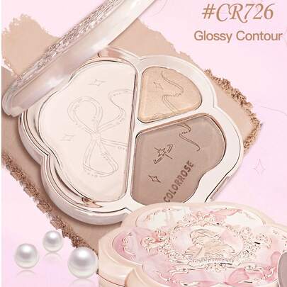 COLORROSE Bảng phấn tạo khối dạng bột ngọc trai lì, kết cấu nhẹ, mịn, mượt, có gương, giúp thon gọn mũi, tạo hiệu ứng chuyển màu tự nhiên, tạo khối và bắt sáng, bảng phấn đa năng