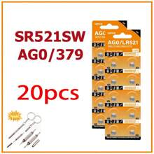 AG0 SR63 LR69 LR521 379A 1.5V 碱性纽扣电池 – SR521SW D379 379 替换电池 | 手表玩具遥控钥匙扣计算器小型电子产品