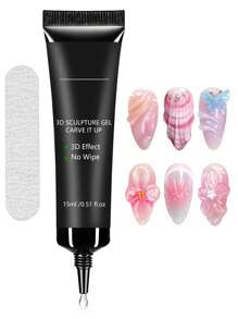 3D 15ML 雕塑凝胶，超强凝胶指甲胶，用于指甲魅力 3D 指甲闪亮凝胶，用于装饰宝石美甲艺术宝石钻石固化需要 UV/LED 美容礼物 - 無色 - 查看 13