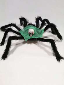1pc Halloween / Christmas Plush Spider, Ghost Head Spider, Horror Spider, Foam Skull Head, Escape Room Prop
