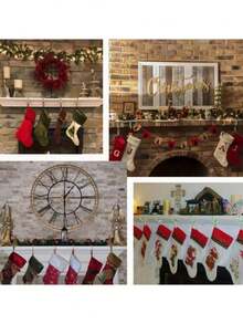 2 szt. Ochraniacz na skarpety świąteczne, metalowy wieszak na skarpety do kominka, czerwony i biały, z motywem Świętego Mikołaja, do dekoracji na imprezę świąteczną, ozdoby świąteczne