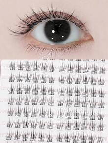 120 pezzi di ciglie finte a grappolo singolo, a forma di C, naturali, per occhio sinistro e destro, estensioni di ciglie naturali, grappoli di ciglie per make-up fai-da-te a casa, stile giapponese