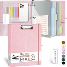 Carpeta organizadora de 3 anillos de 2.54, con portapapeles, 5 separadores con bolsillo, carpeta plástica, 18 etiquetas para divisores y porta bolígrafo (diseño Black Weeds, tamaño carta) - 01-Leopardo - Ver 13