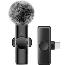 Wireless Lavalier Microphone For Phone IPad TypeC Lapel Mics Plug-Play 2.4G Ultra-Low Delay Built-In Noise Reduction Chip Working Time For Video Recording Interview Podcast Vlog - Black - View 13