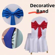1/10pcs Thickened Air Layer Bowknot Chair Back Decorative Bands, Durable & Washable, Suitable For Outdoor Restaurant, Wedding Party, Holiday, Hotel, Conference, Banquet, Wedding Supplies, Home Decor. Great For Wedding Party, Baby Shower, Birthday Party, Halloween/Thanksgiving/Christmas Party, Graduation Ceremony, School Opening Ceremony, Interactive Party Atmosphere Supplies - Multicolor - View 2
