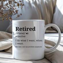 1 pieza Taza con diseño personalizado del nombre de jubilación, taza de texto personalizado, taza de café personalizada, taza de familia personalizada, crea tu propia taza, taza personalizada con nombre para café, regalo de recuerdo de jubilación, regalo para mejor amigo, regalo de jubilación para mamá/papá/abuelo/colega/amigo