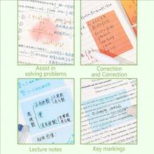 105 Pieces Pull-Out Pearlescent Transparent Sticky Notes, Kawaii Cute Multicolored With Storage Box For Notes Taking Office School Supplies | Back To School Supplies, Desk Organizer Accessories, Gift Ideas,Christmas Gifts, Christmas Stocking Fillers,Party Bag Filler,Easter - Multicolor - View 9