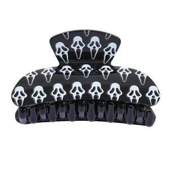1pc Casual Party New Acrylic Halloween Skull Hair Clip, Funny Hair Claw Hair Accessory Hair Accessories Autumn Claw Clips Fall Fashion Hair Claw Winter For Vacation Outfits Woman