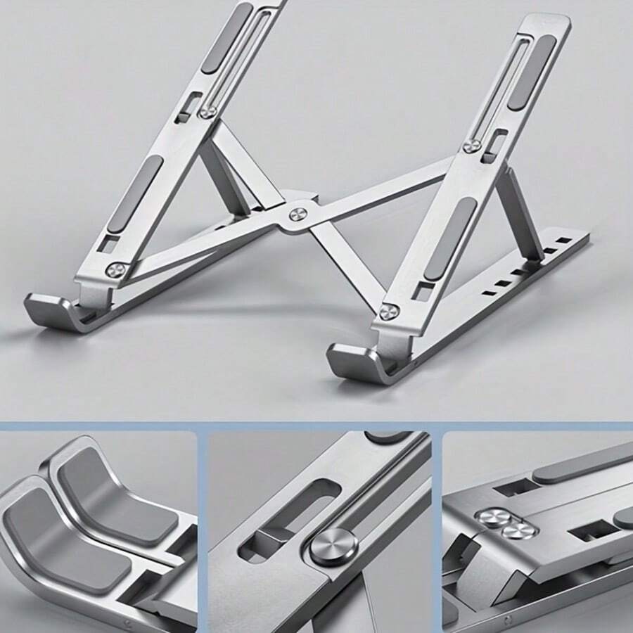 Aluminum Alloy Laptop Stand, Foldable Desktop Adjustable Laptop Holder, Universal Portable Laptop Stand Suitable For All Laptops (Approx. 25cm)