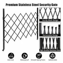 Puerta plegable, puerta de acordeón de acero, puerta metálica expandible, puerta de tijera enrollable de 360° para patios, garajes, jardines.