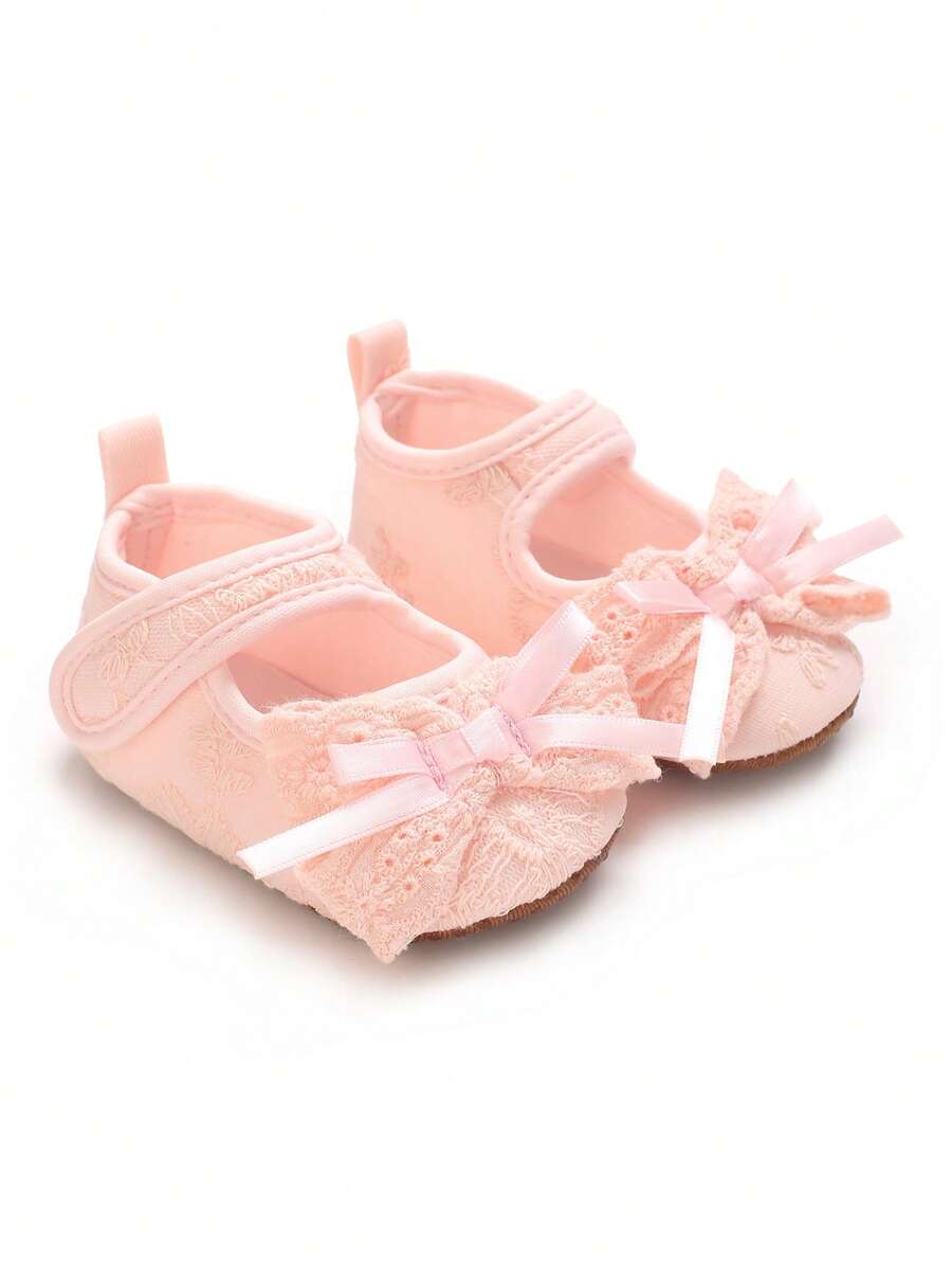 أحذية أميرة مسطحة للبنات الرضع 0-18 شهر، أحذية ناعمة وجميلة للأطفال الرضع والصغار - وردي - مشاهدة 1