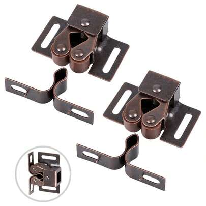 Paquete de 10 cierres magnéticos para gabinetes - Pestillos de puerta de cierre suave con almohadillas amortiguadoras de ruido, cerradura de liberación táctil ajustable para armarios/muebles