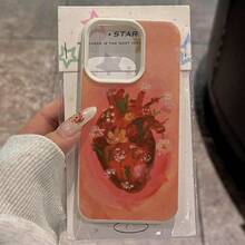 1 件 TPU 材质花心图案手机壳，适用于 /手机 - 白色 - 查看 1