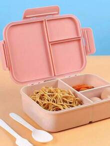 Caja de bento personalizada con nombre, estilo de triple rejilla, caja de almuerzo con utensilios incorporados (tenedor y cuchara), recipiente para preparación de comidas con diseño de hebilla de tres lados y tapa abatible, ideal para el trabajo, la escuela y en movimiento, ahorro de espacio, elegante, adorable, colorida, personalizada, única, regalo ideal para ella, amigos, hijo, hija, estudiantes, trabajadores, niños, escuela, hogar, oficina