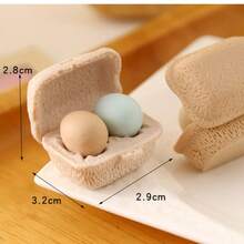 3 cajas de huevos de gallina miniatura realistas para casa de muñecas con bandejas, accesorios de cocina de casa de muñecas de color aleatorio, juguetes de modelo - multicolor - Ver 10