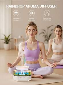 Aroma Humidifier,250ml Microlandscape Raindrop Essential Oil Aromatherapy Diffuser,7 Colorful Light Essential Oil Diffuser,Rainfall Humidifier With Rain Sounds,Auto-Off ﻿Timing Ultrasonic Fragrance Diffuser Air Fresher Humidifier For Home Bedroom,Office,Yoga,Microlandscape Home Decoration,Ideal Gift For Women Girls,Birthday Gift,Wedding Gift,Valentine's Day Gift,Home Decoration - EU C Type Plug(220-240V) - View 13