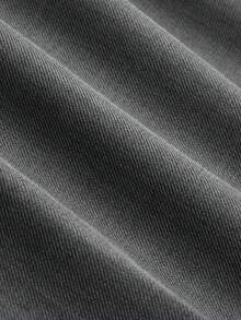 中腰纯色优雅直筒裤（配腰带） - 灰色 - 查看 2