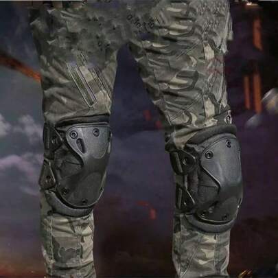 2pcs/4pcs Outdoor Sports Protective Gear, Motorcycle Knee And Elbow Protection Set, Real Person CS Riding Pulley Protective Gear Set, Riding, Mountaineering, Rock Climbing, Skiing, Ice Skating, Indoor Sports And Various Tactical Competitions