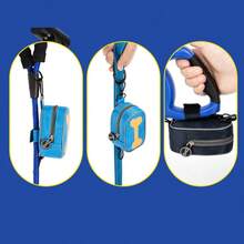 Hands-Free Sky Blue Portable Poop Bag Dispenser Clip With 4 Rolls (60 Bags) Included - Blue Floral Print Dog Waste Bags Holder For Travel, Walking, Pet Clean Up