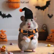 Hamster Hats With Scarf Set Guinea Pig Costume Accessories For Small Pets Snakes Lizards - Multicolor - View 2